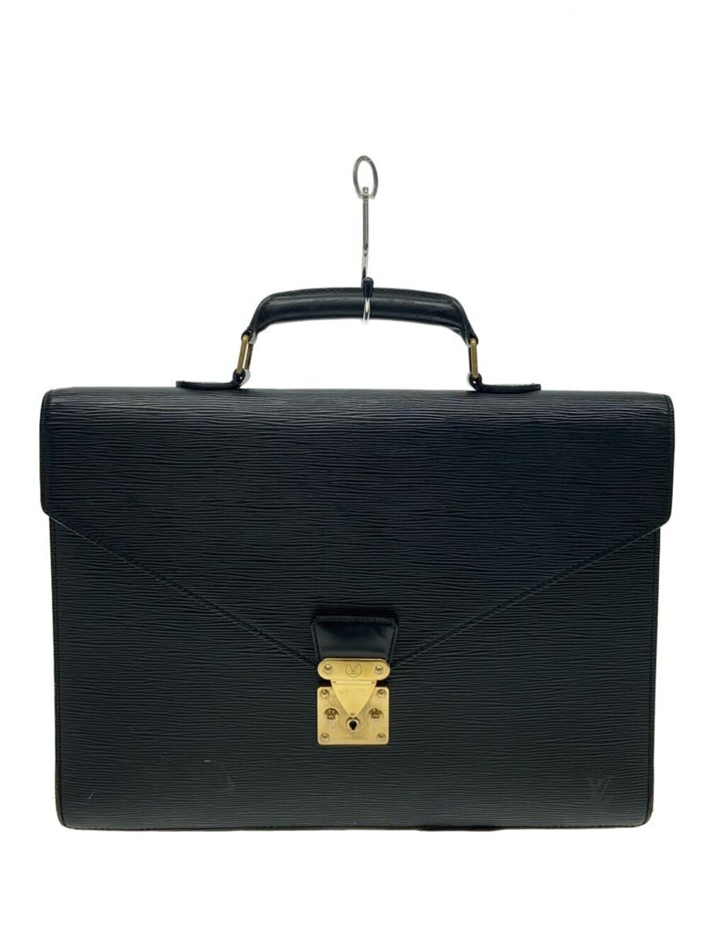 LOUIS VUITTON Porte Documents Bandouliere Epi Leather Black
